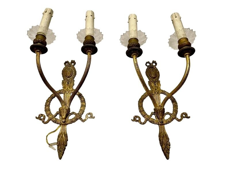 Antique Bronze Sconces Set of 2