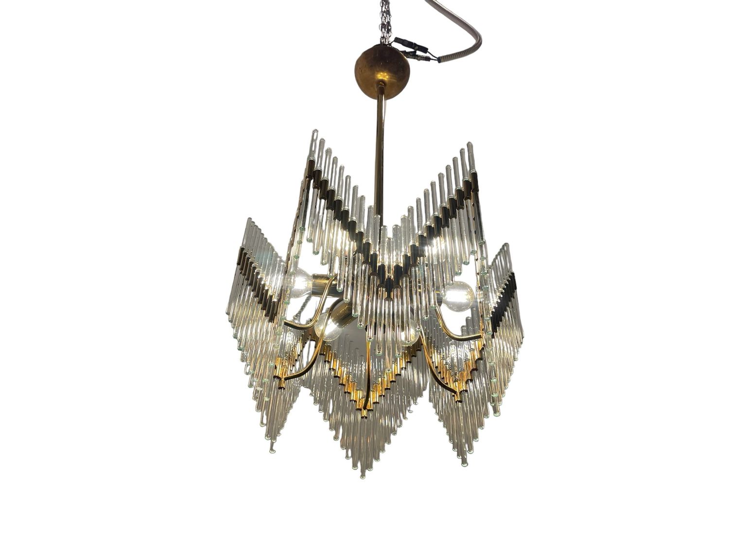 Murano Glass Rod Chandelier, 1970s