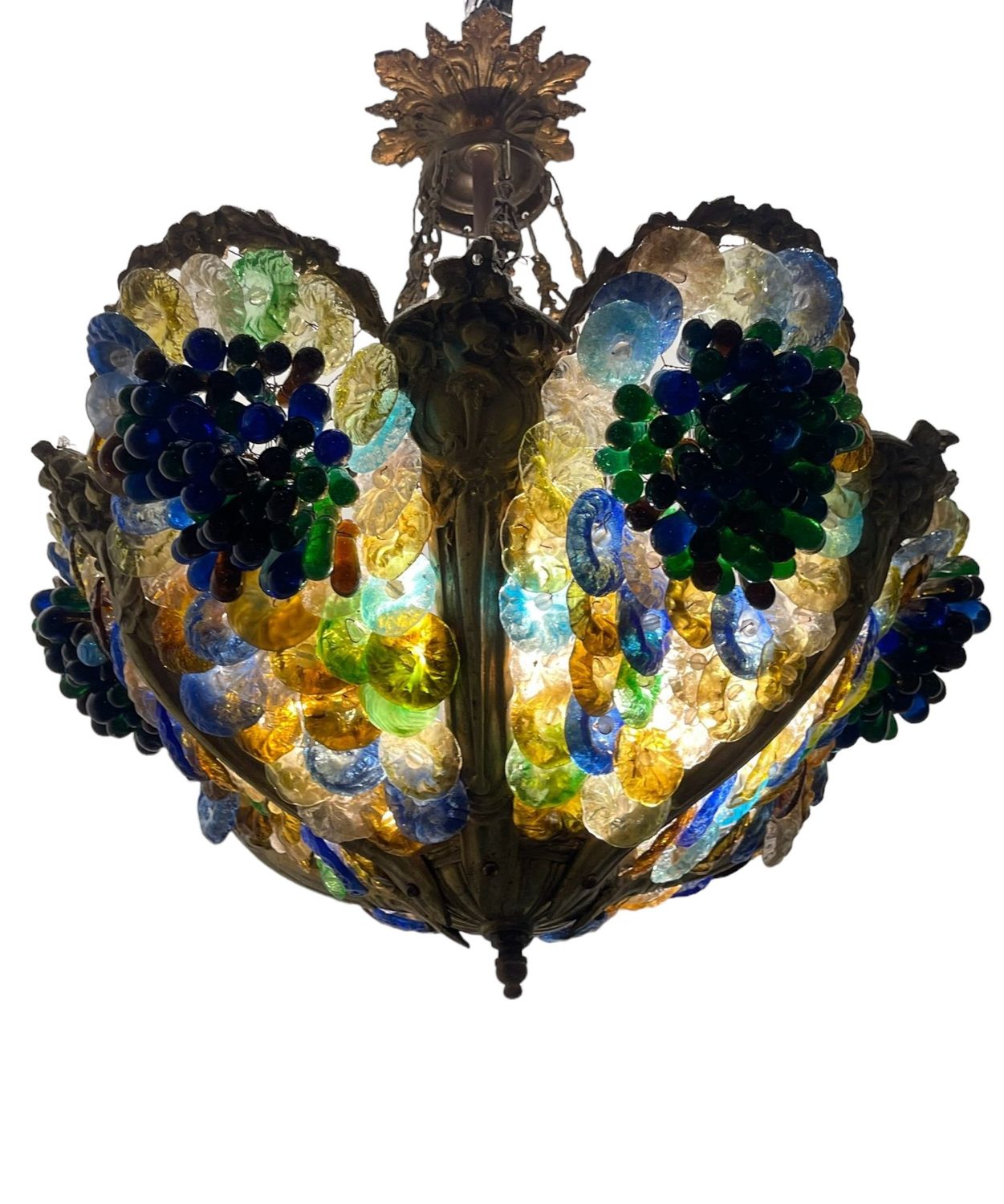 Venetian Murano Glass Fruit Ceiling Light, 1920s