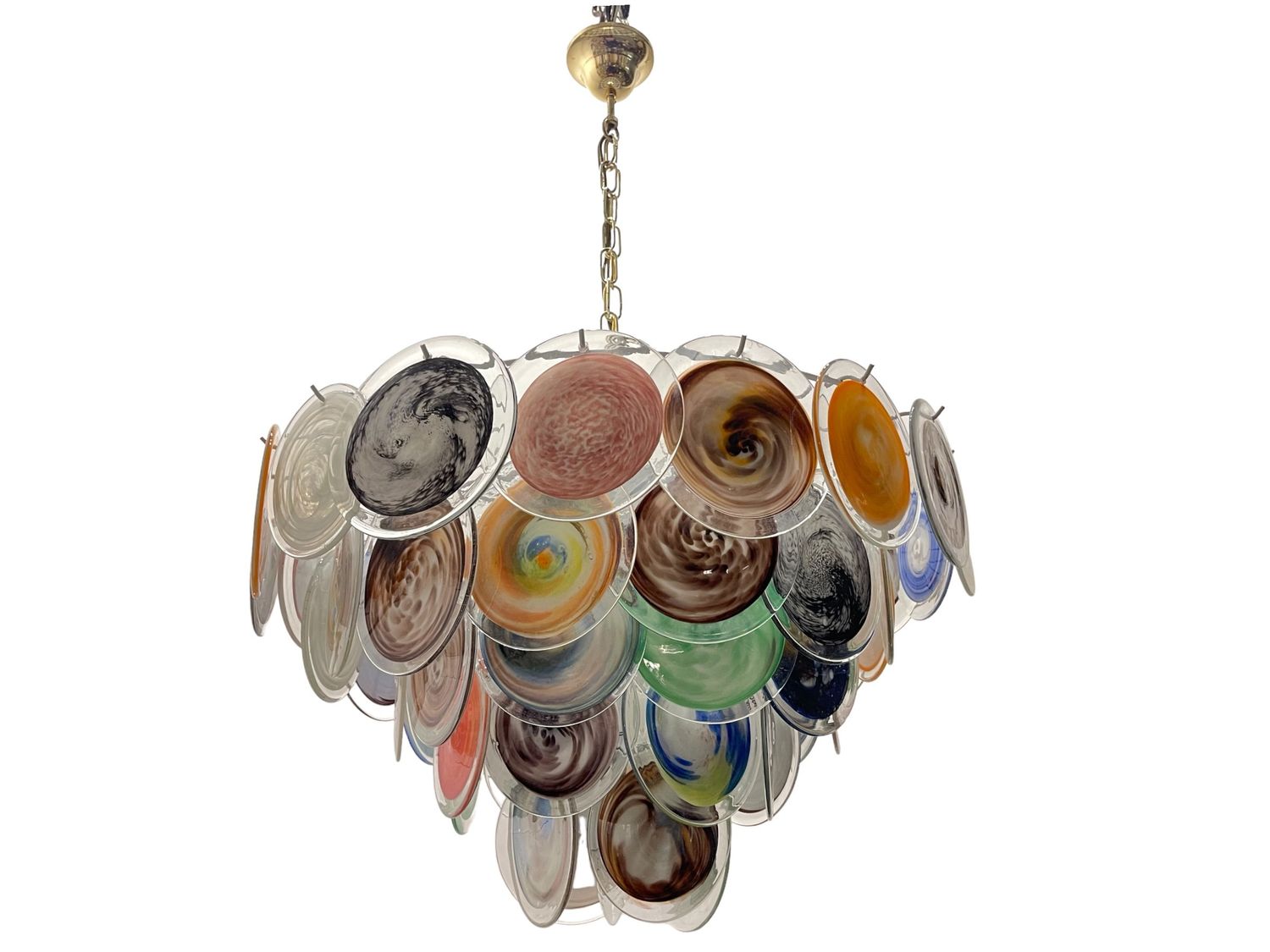 Large Murano Disc Glass Space Age Chandelier