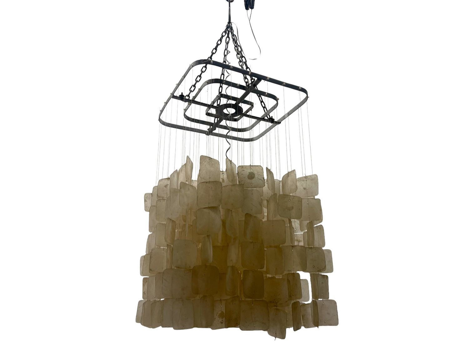 Mother of Pearl Chrome Chandelier by Veener Panton 1960’s
