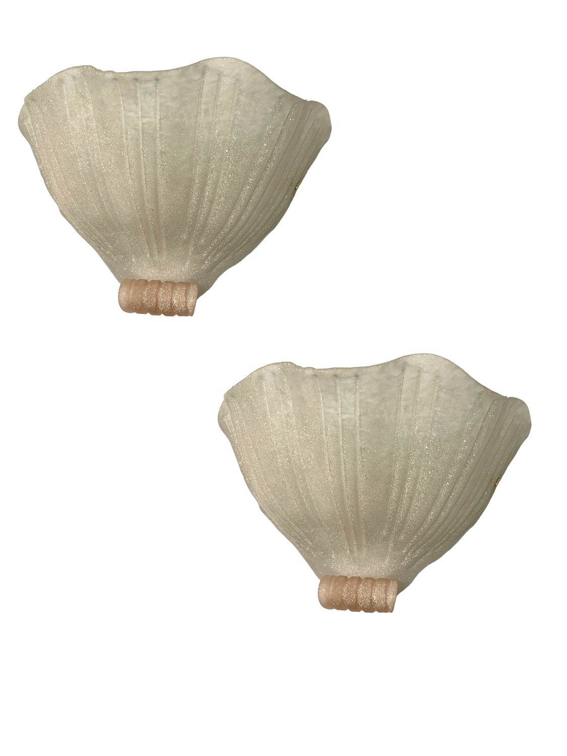 Murano Glass Scallop Shell Sconces, 1970s, Set of 2