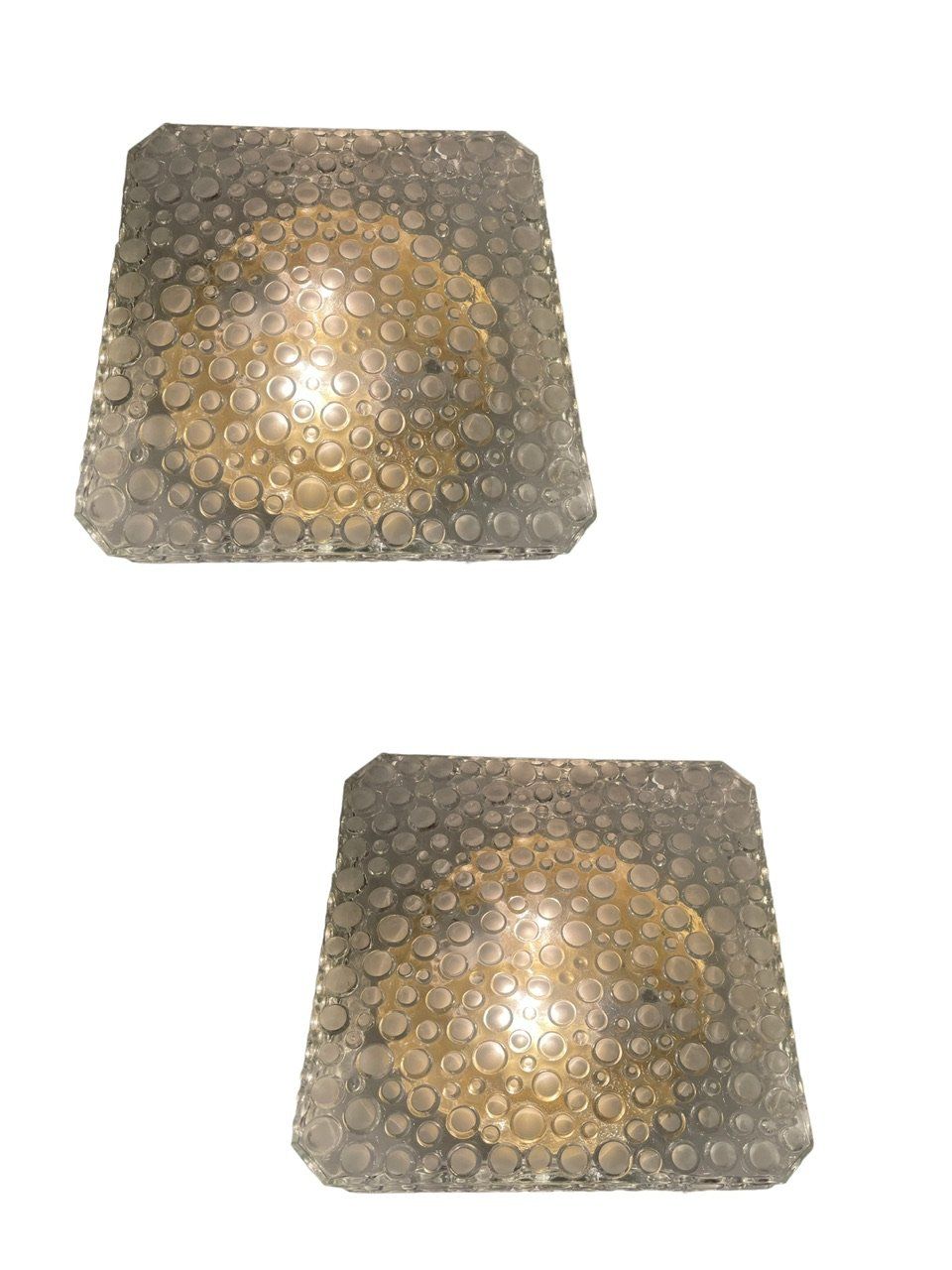 Mid-Century Bubble Hustadt Crystal Glass Sconces from Staff, 1970s, Set of 2