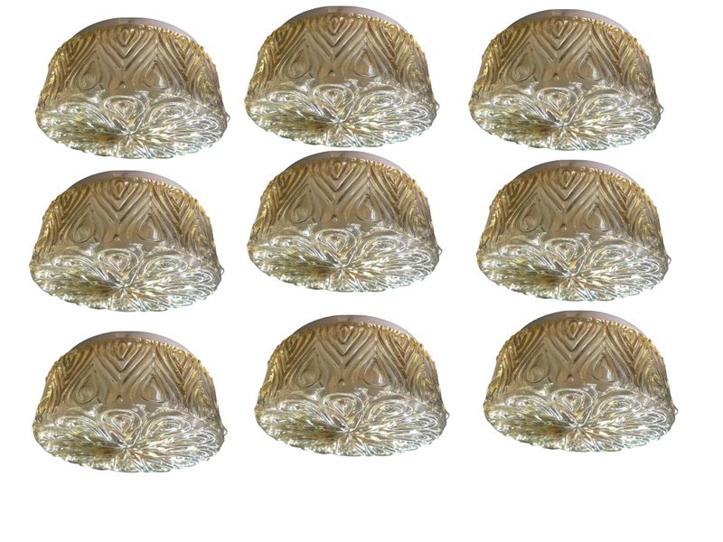 Crystal Flushmount Lights Set of 9 by Staff Germany 1970’s