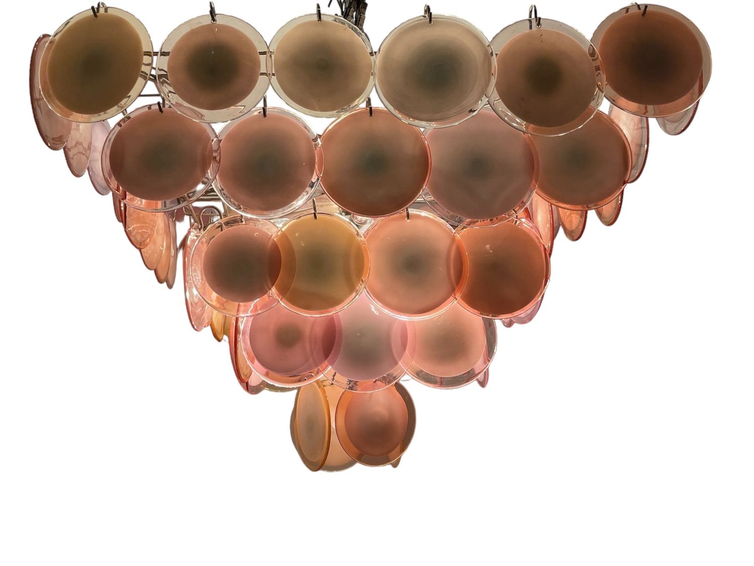 Extra Large Murano Glass Disc Chandelier 1980’s