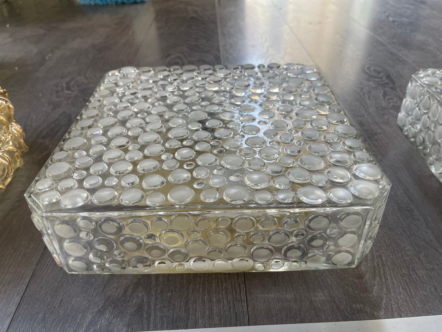 Mid-Century Bubble Crystal Glass Sconces from Hustadt Leuchten, Set of 2