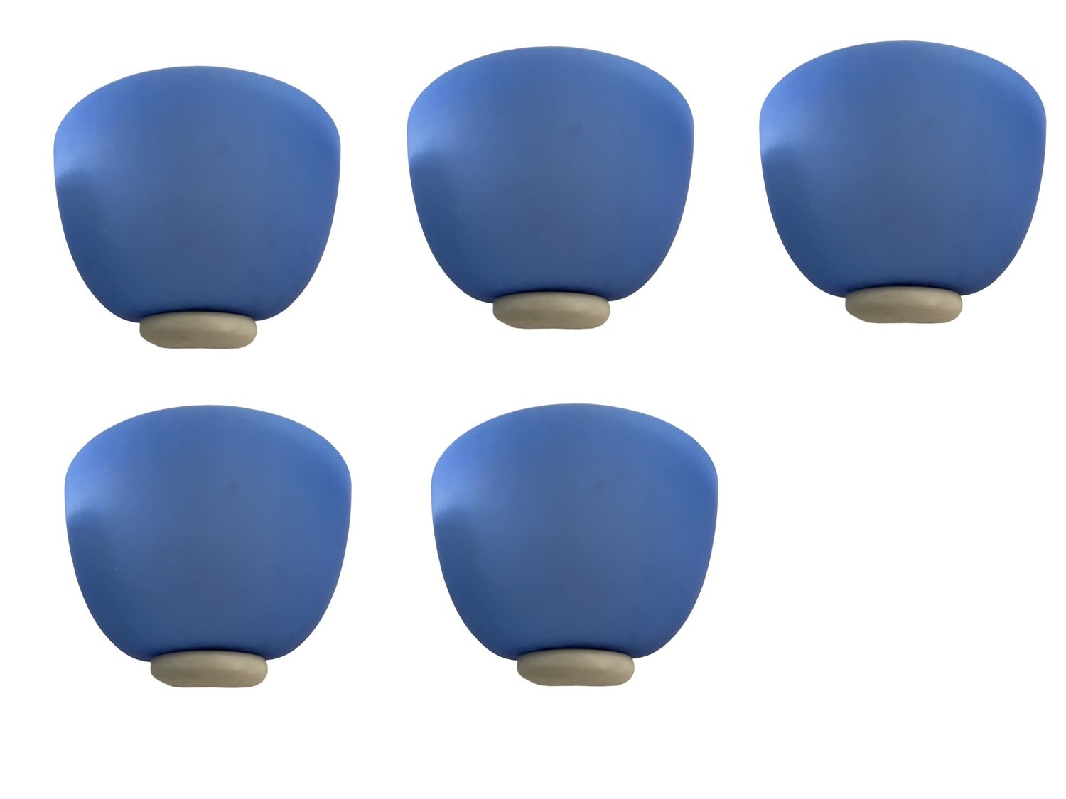 Italian Blue Glass Sconces by Granfo Lampadari, 1980s, Set of 5