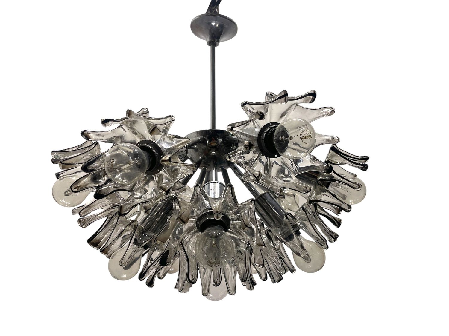 Large Mid-Century Modern Murano Glass Chandelier, 1970s