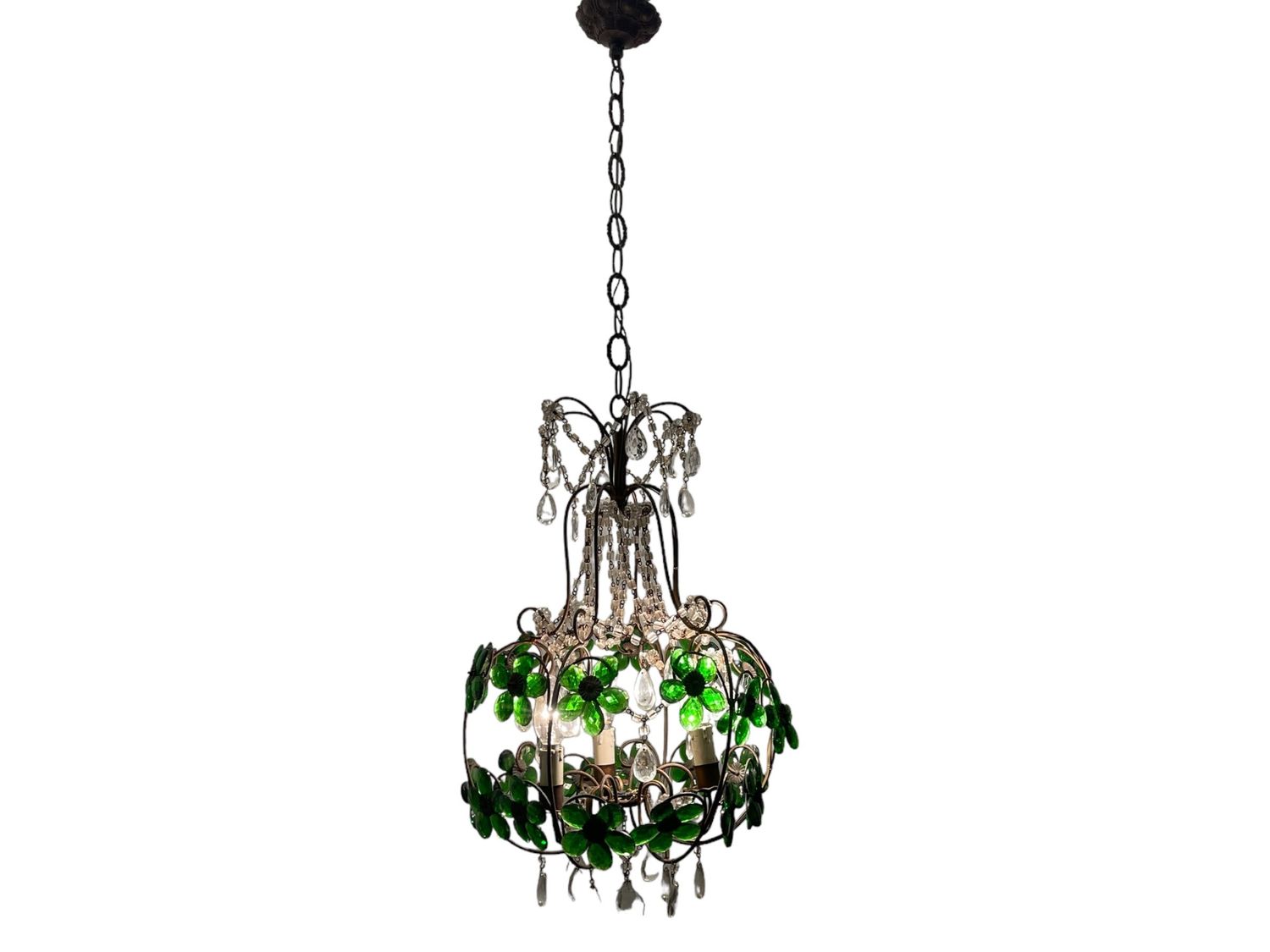 Green Murano Flower Pendant, 1950s