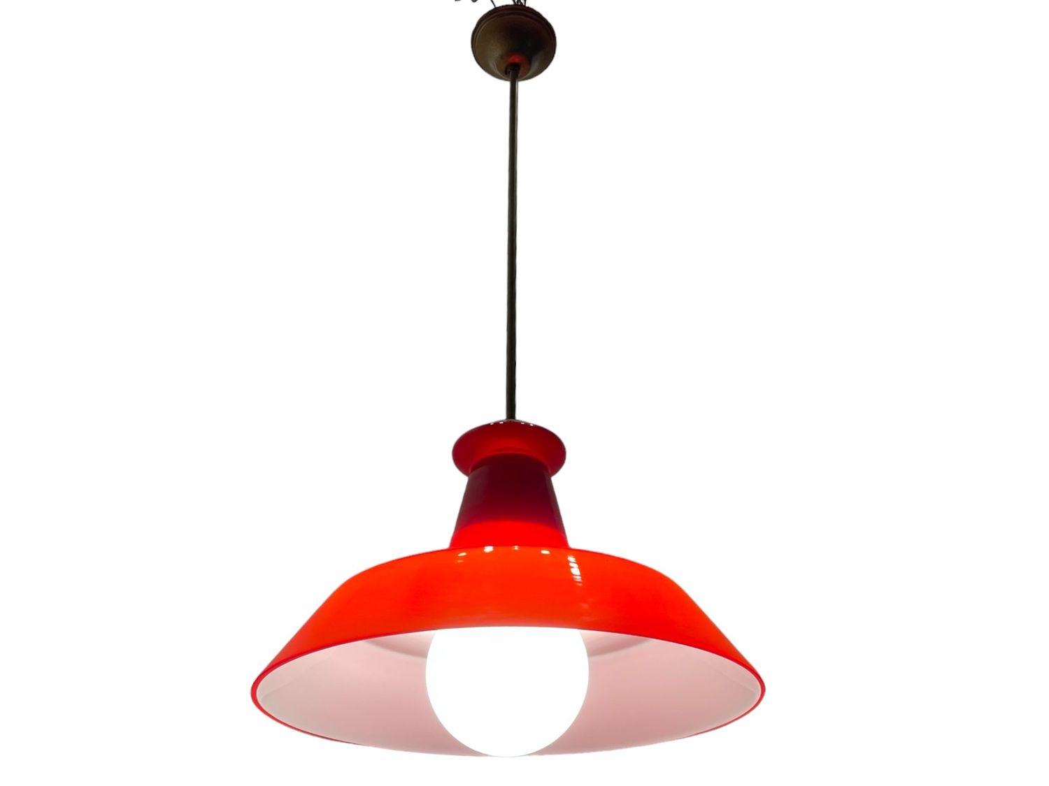 Red Murano Glass Pendant Lamp, 1950s