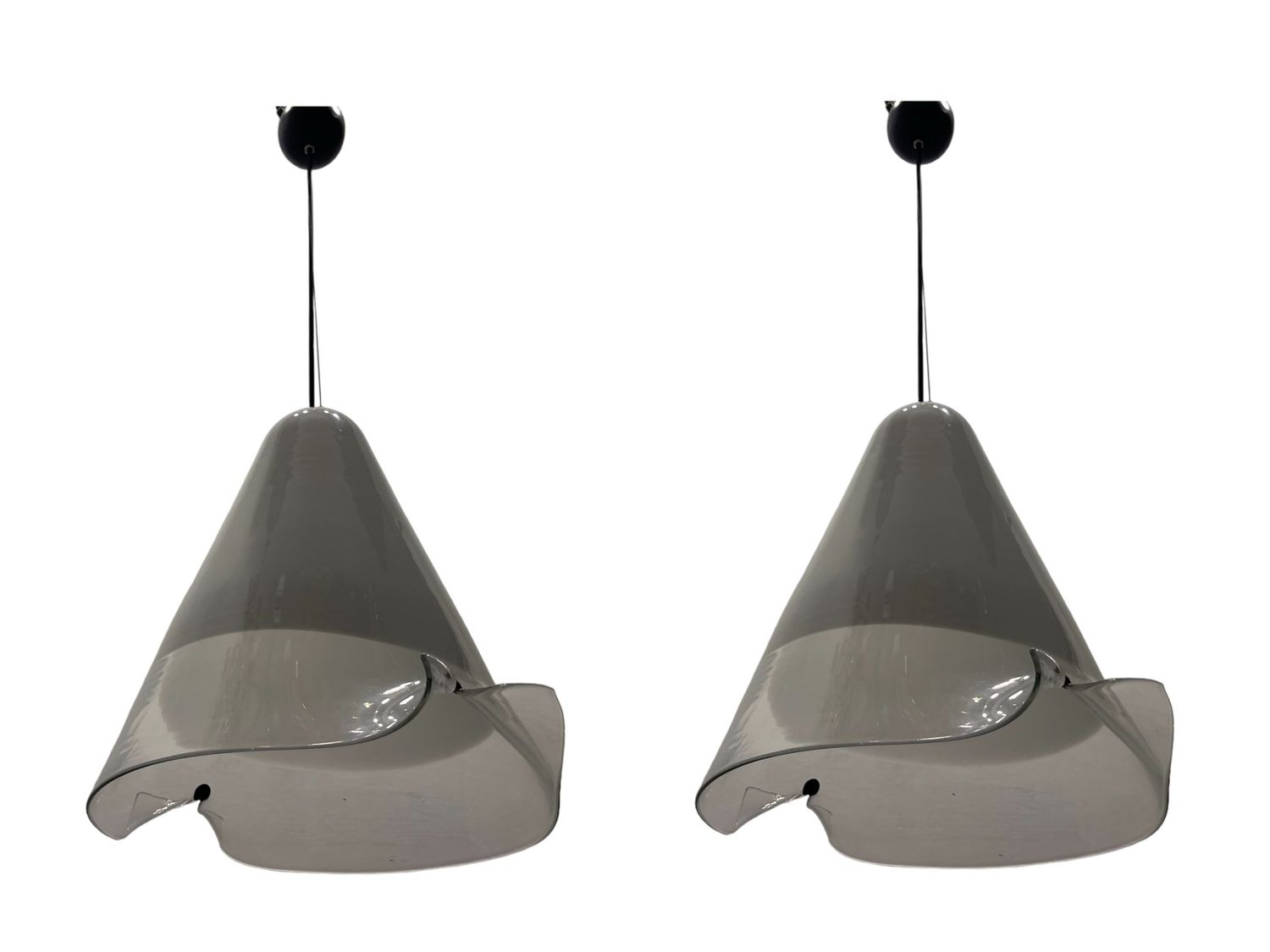 Murano Glass Light Pendants, 1980s, Set of 2