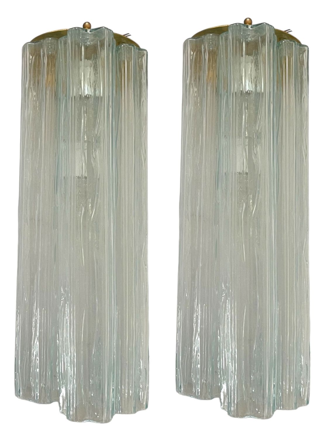 Large Murano Glass Tronchi Tube Sconces, 1970s, Set of 2