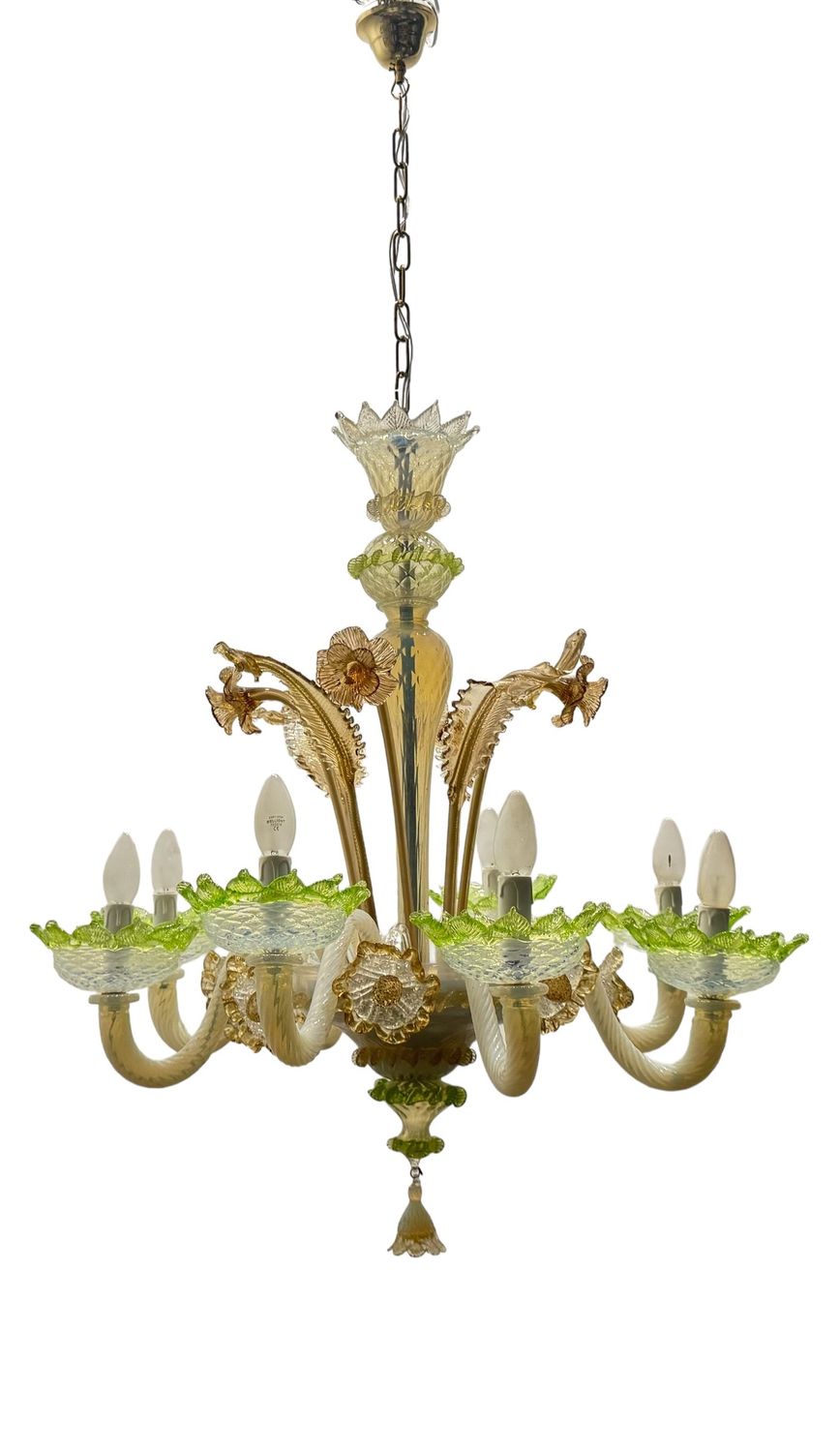 Venetian Multicolored Murano Glass Chandelier, 1960s