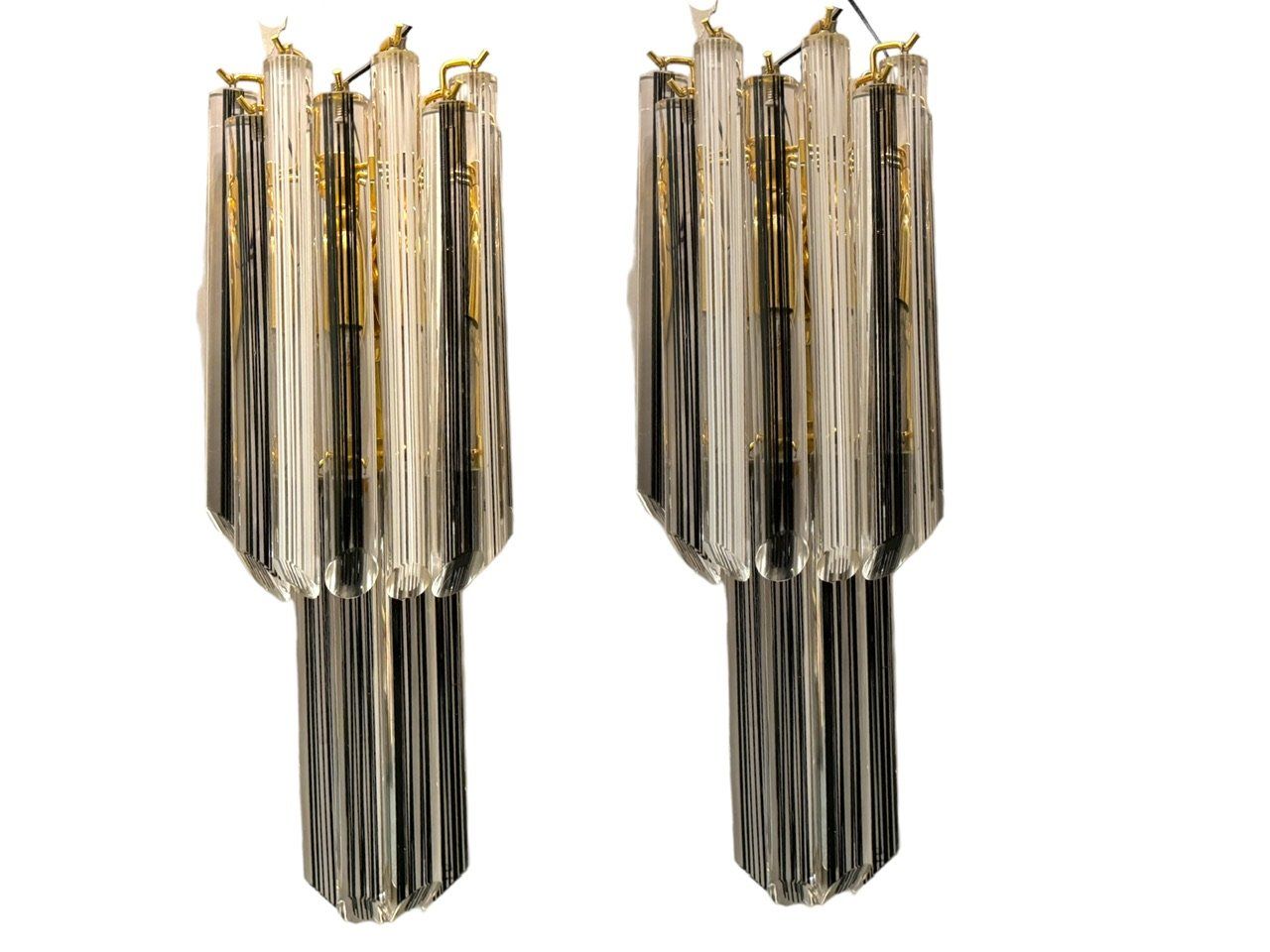 Murano Glass Prism Sconces, 1970s, Set of 2