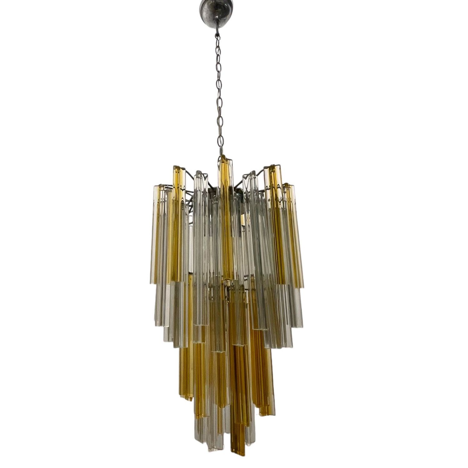Murano Glass Prism Trilobi Chandelier 1970’s