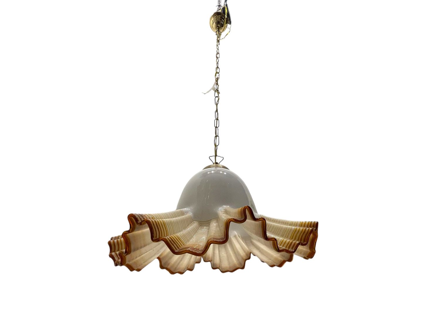 Murano Glass Frilly Light Pendant, 1970s