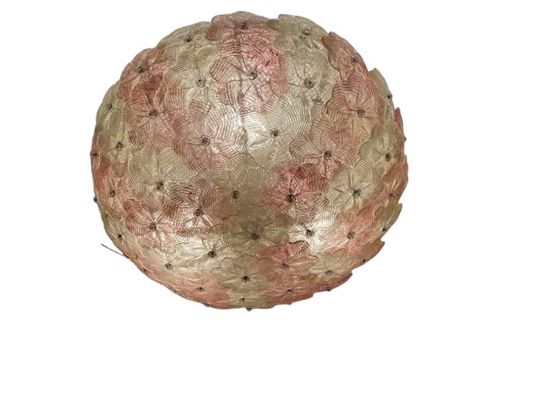 Murano Glass Flower Flush Mount from Seguso, 1960s