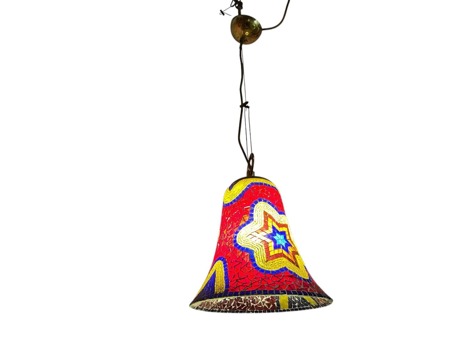 Glass Mosaic Light Pendant, 1970s