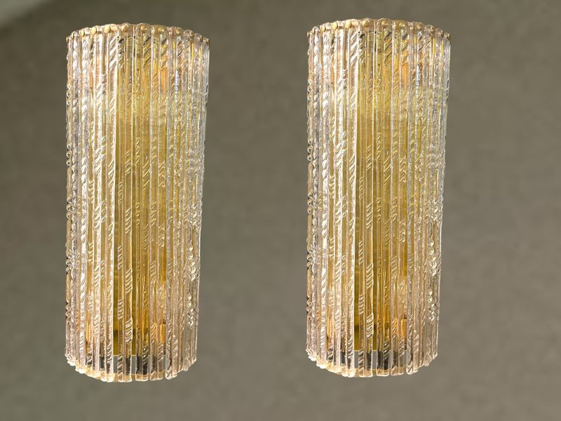 Large Murano Glass Sconces, 1980s, Set of 2