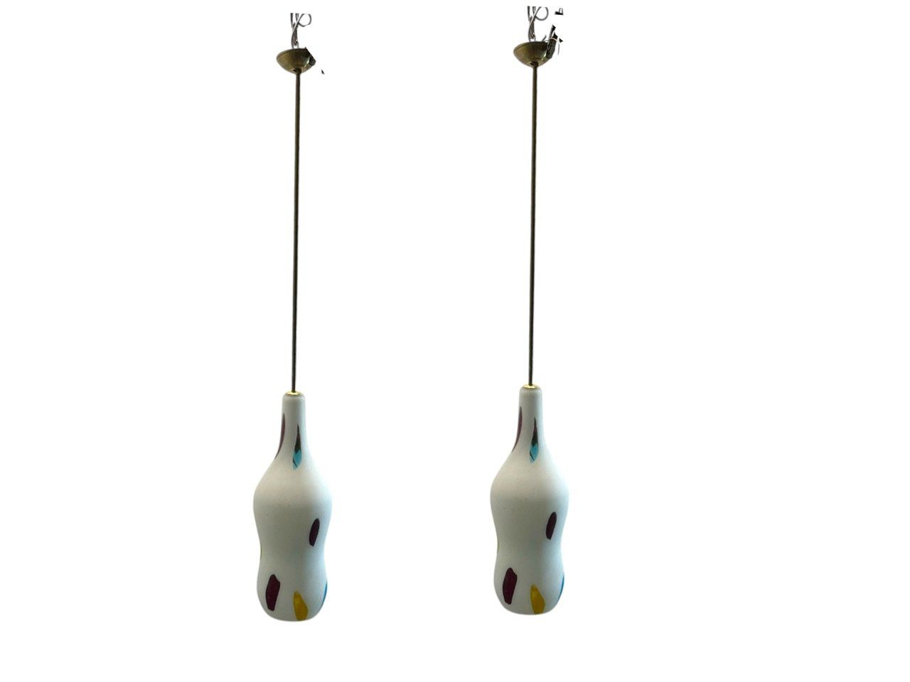 Murano Glass Light Pendants by De Mayo, 1970s, Set of 2