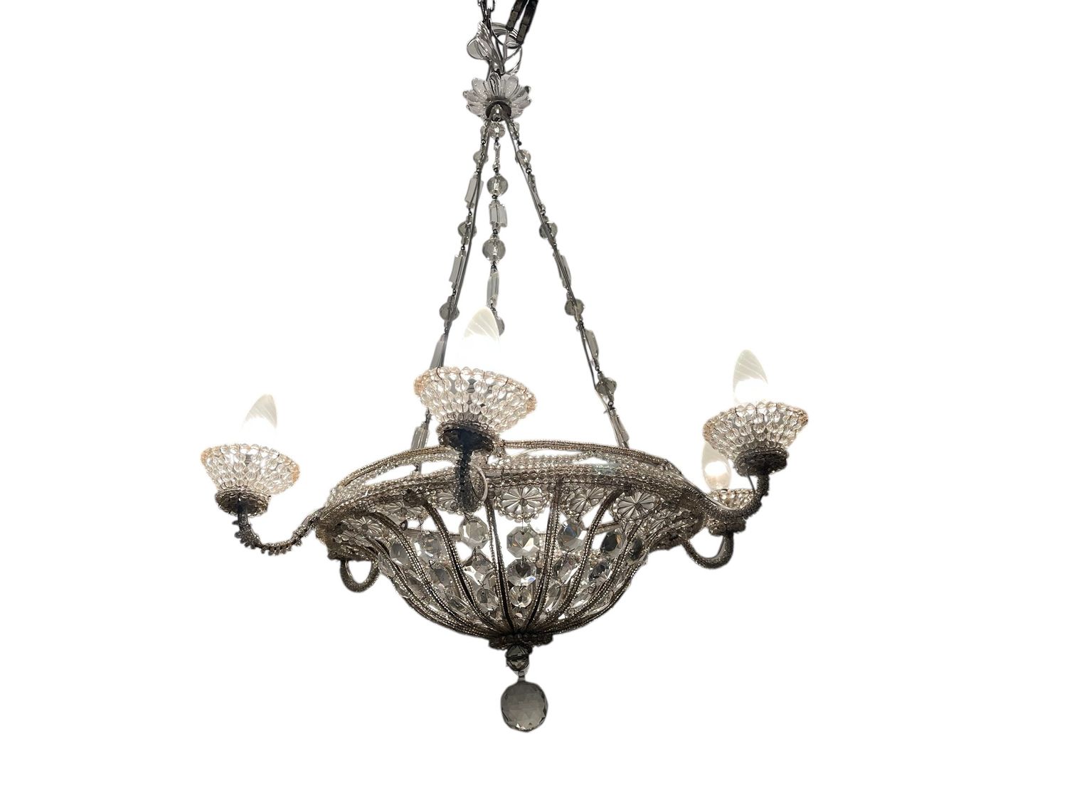 Vintage Crystal Beaded chandelier 1940’s