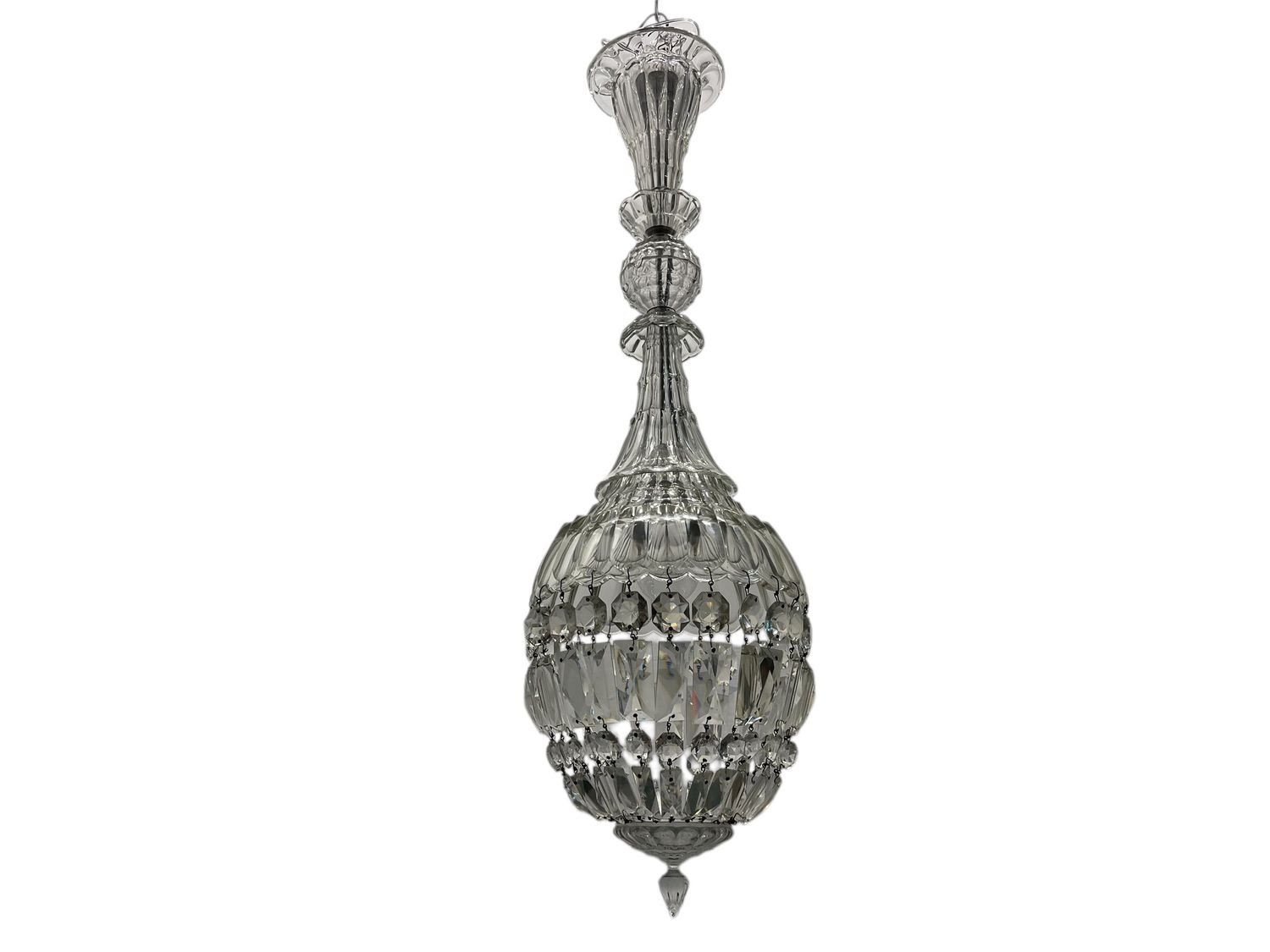 Murano Glass Crystal Light Pendant, 1940s