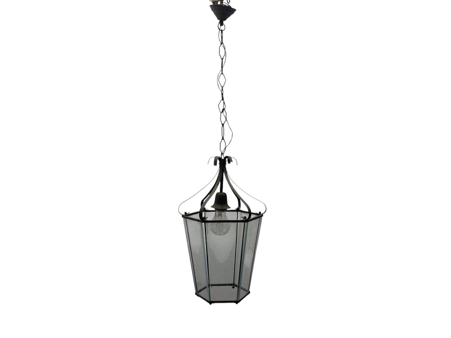 Bronze Glass Light Pendant, 1950s