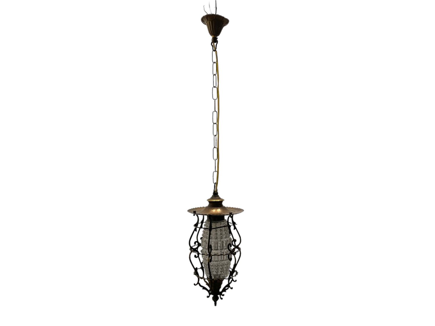 Small Bronze Crystal Light Pendant, 1950s
