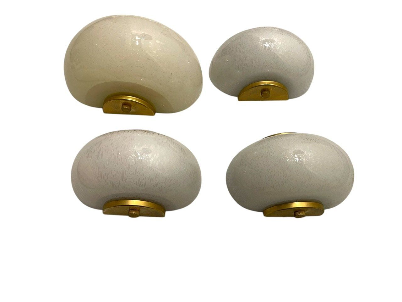 Murano Glass Brass Pulegoso Sconces, 1970s, Set of 4