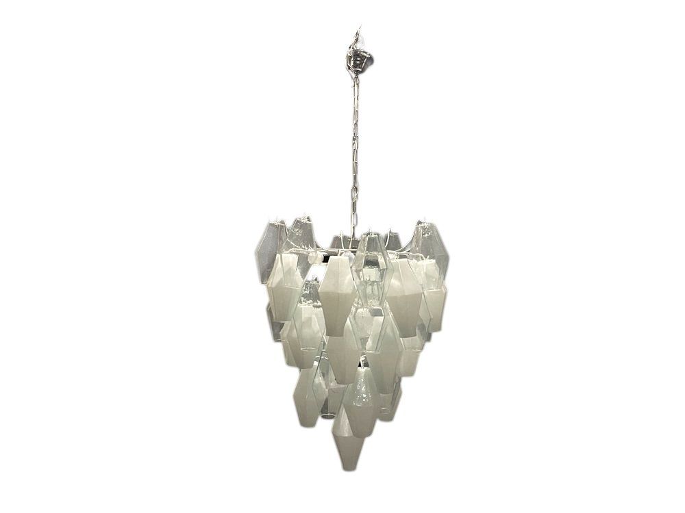 Large Murano Glass Polygon Chandelier, 1980s