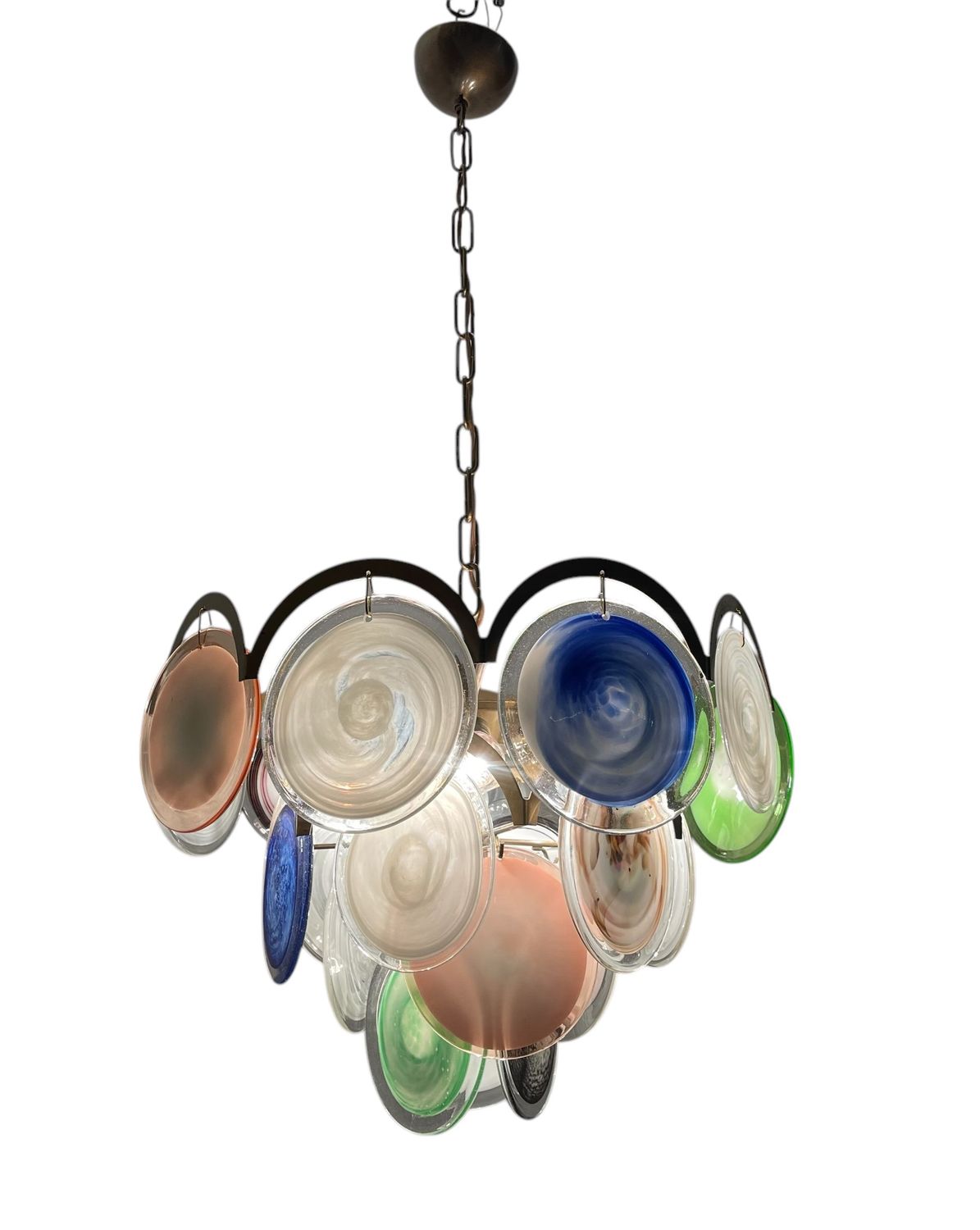 Space Age Murano Glass Disc Chandelier, 1970s