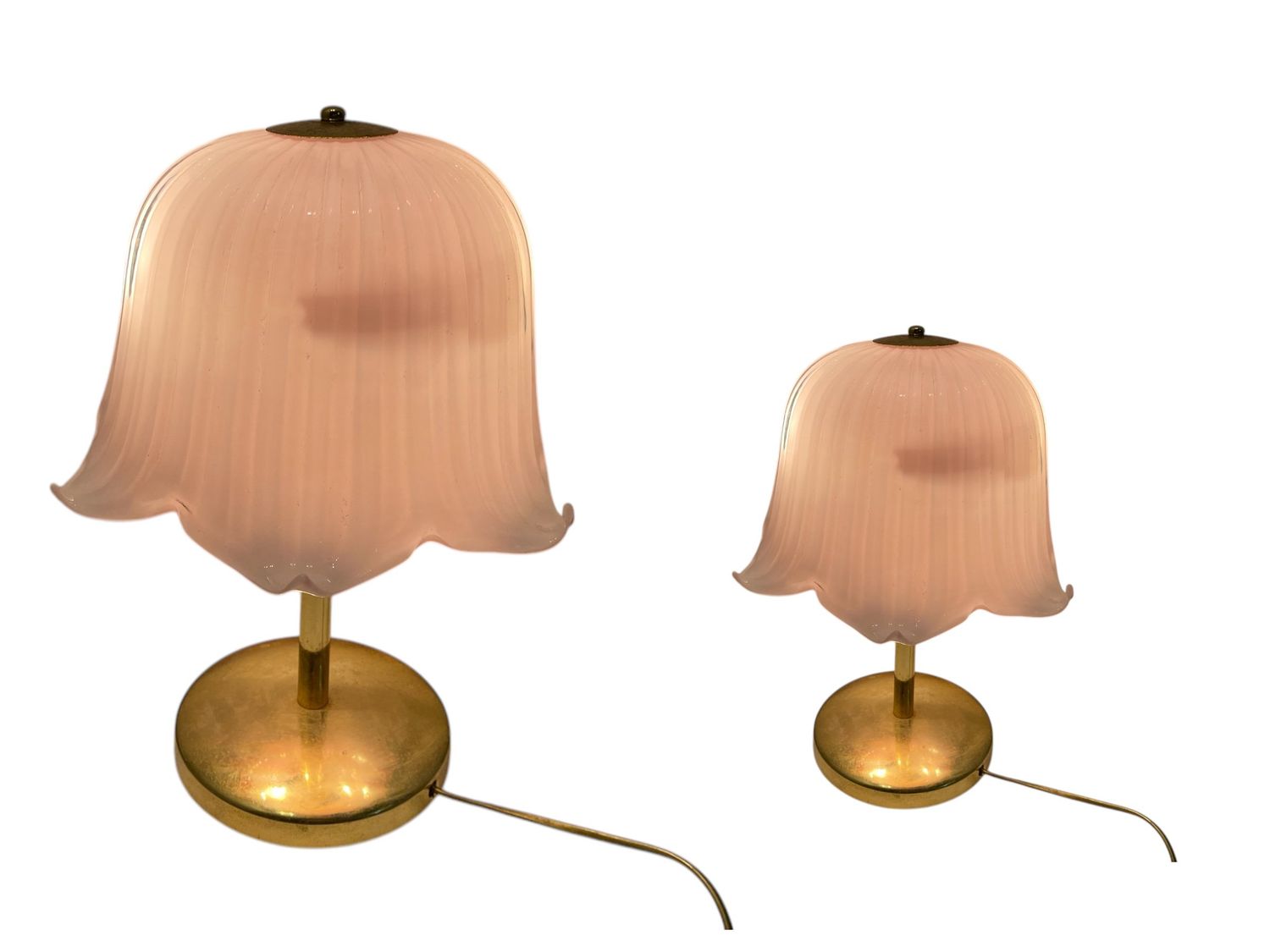 Pink Murano Table Lamps by Paf Milan forPaf Studio, 1970s, Set of 2