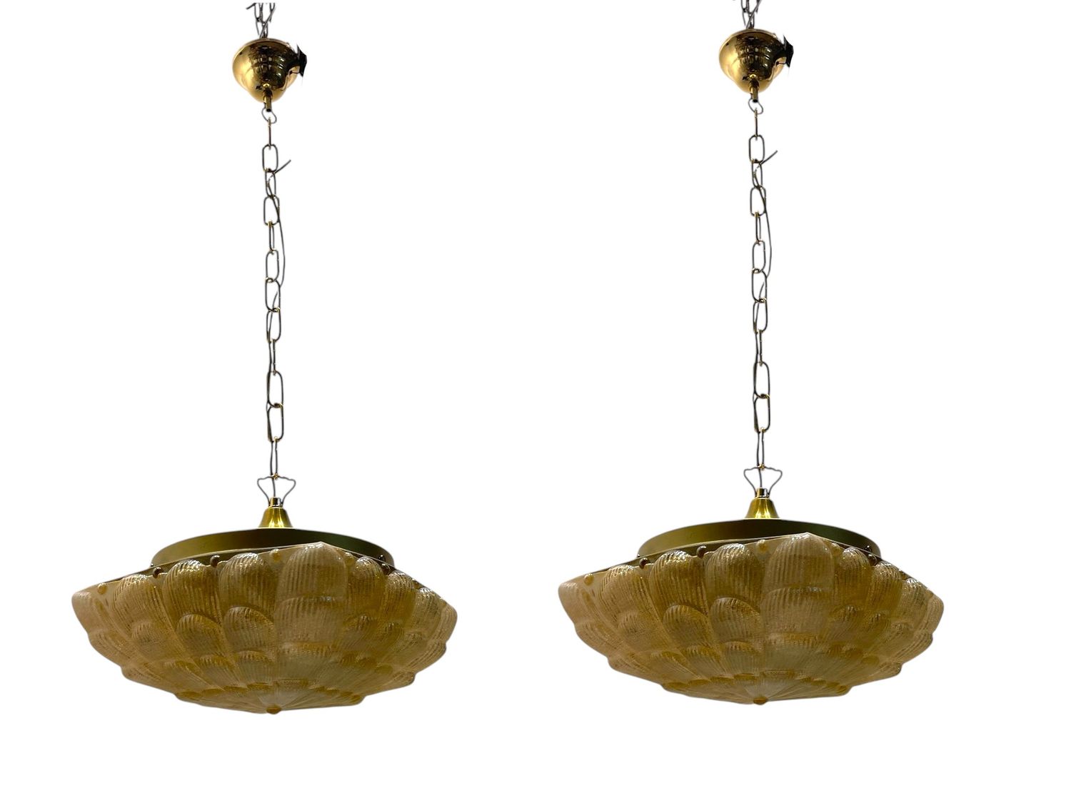 Vintage Pendants in Murano Glass, 1980s, Set of 2