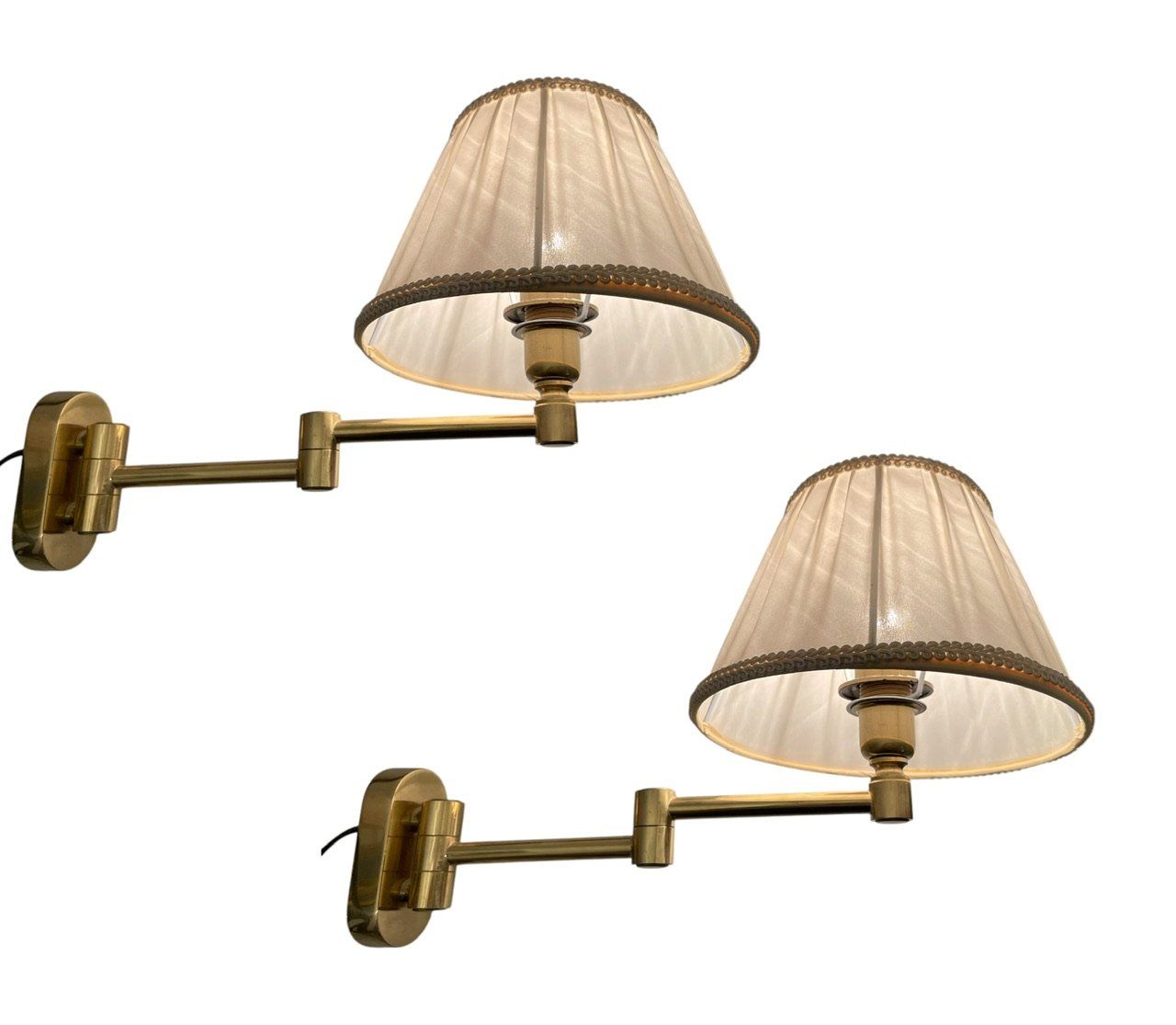 Brass Adjustable Sconces, 1980s, Set of 2