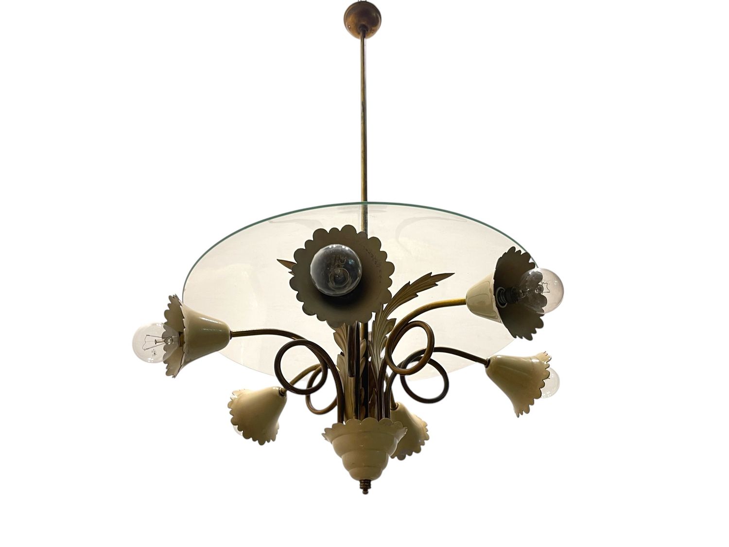Vintage Tole Light Pendant, 1950s