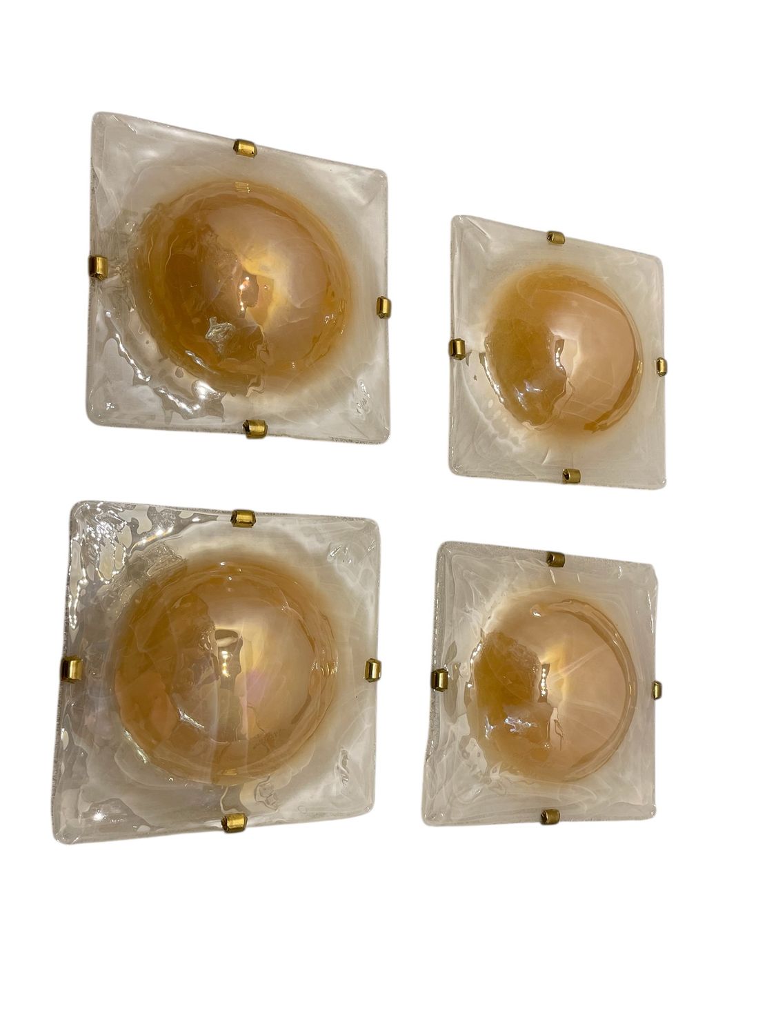 Vintage Murano Glass Sconces, 1980s, Set of 4