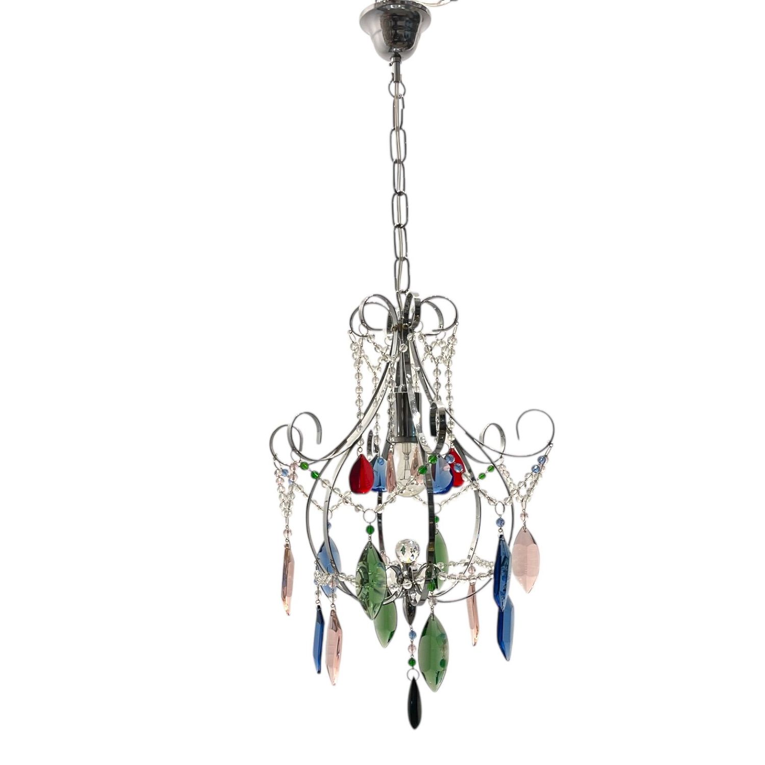 Multicolored Crystal Drop Chandelier, 1970s
