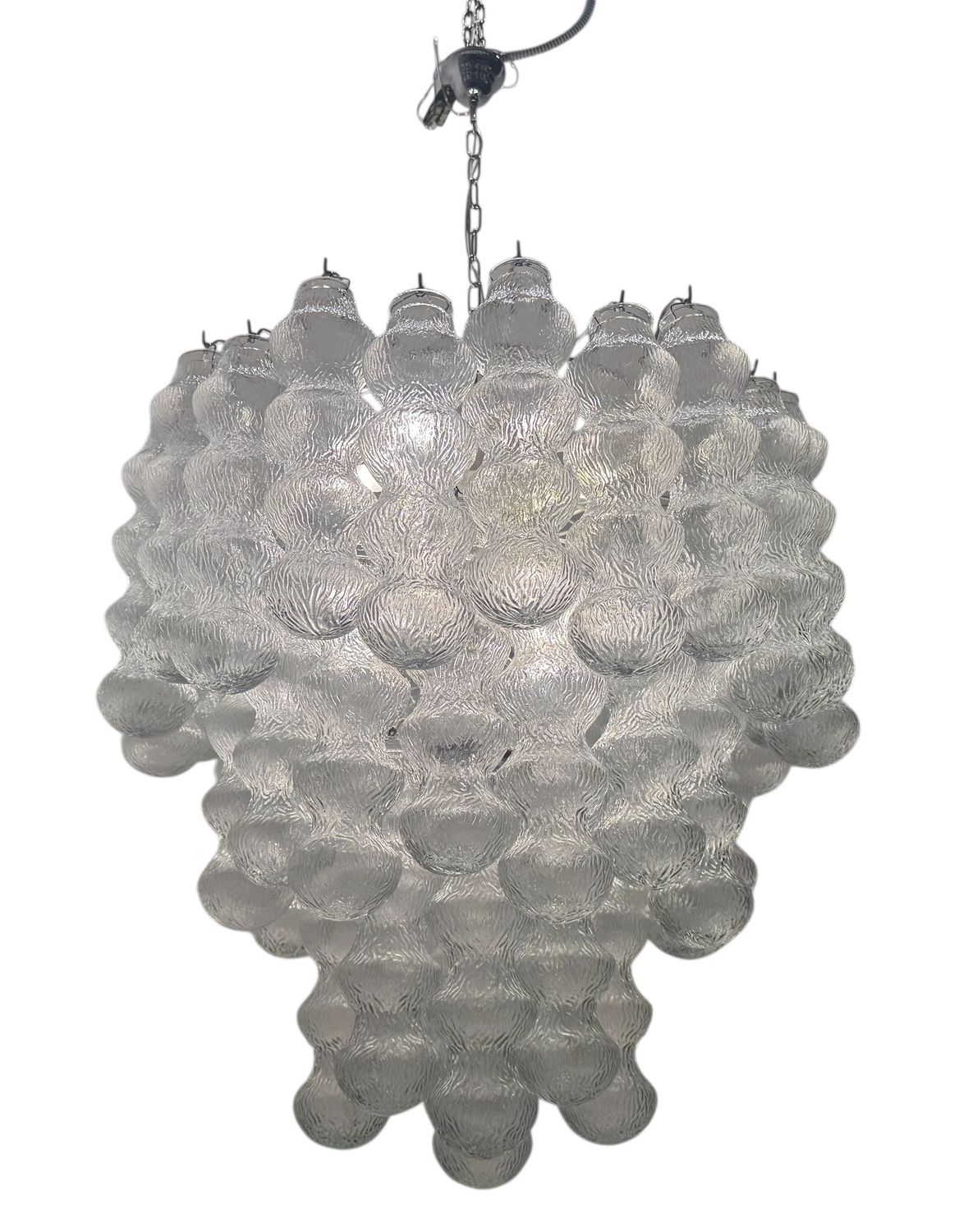 Large Vintage Murano-Style Glass Chandelier, 1980s