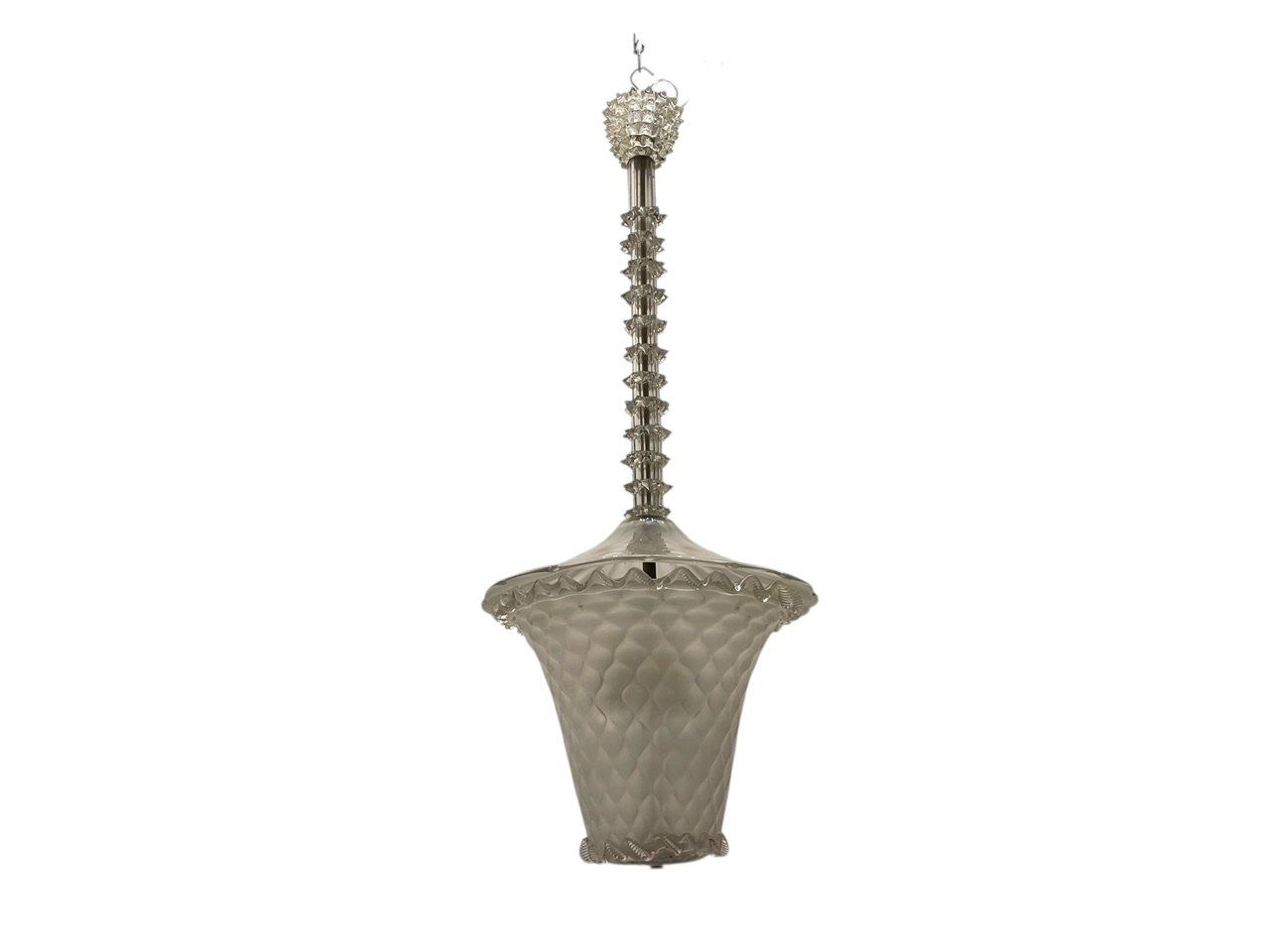 Large Venetian Murano Rostrato Glass Pendant, 1950s