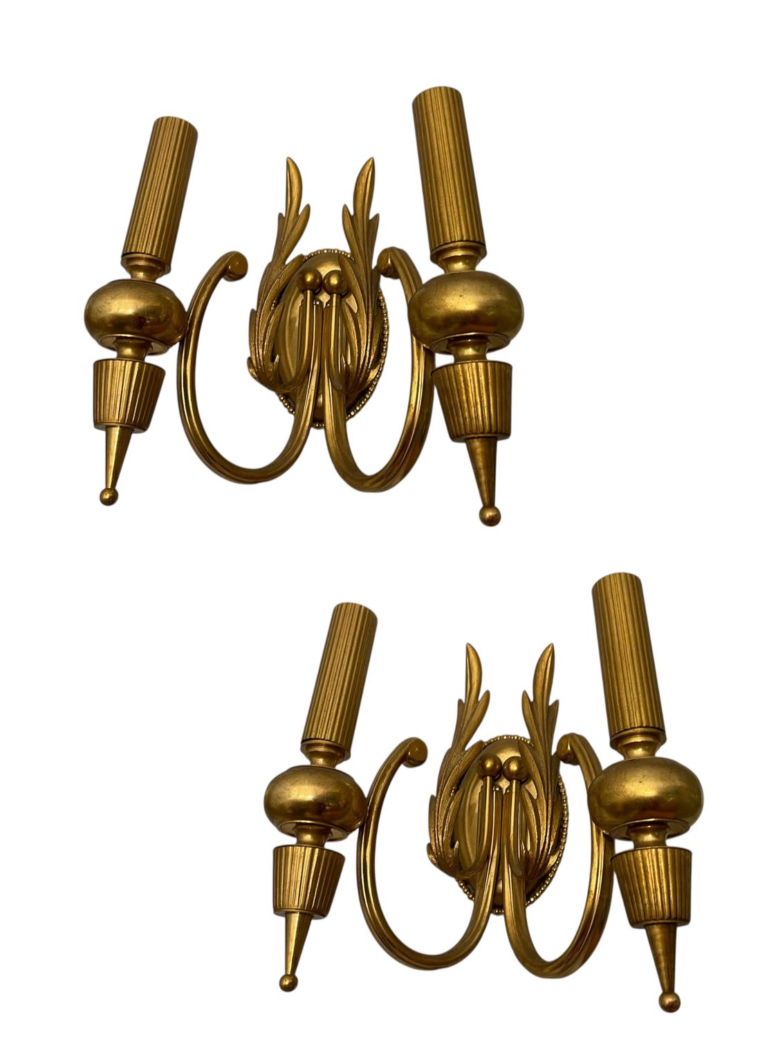 Italian Brass Sconces by Gaetano Sciolari, 1970s, Set of 2