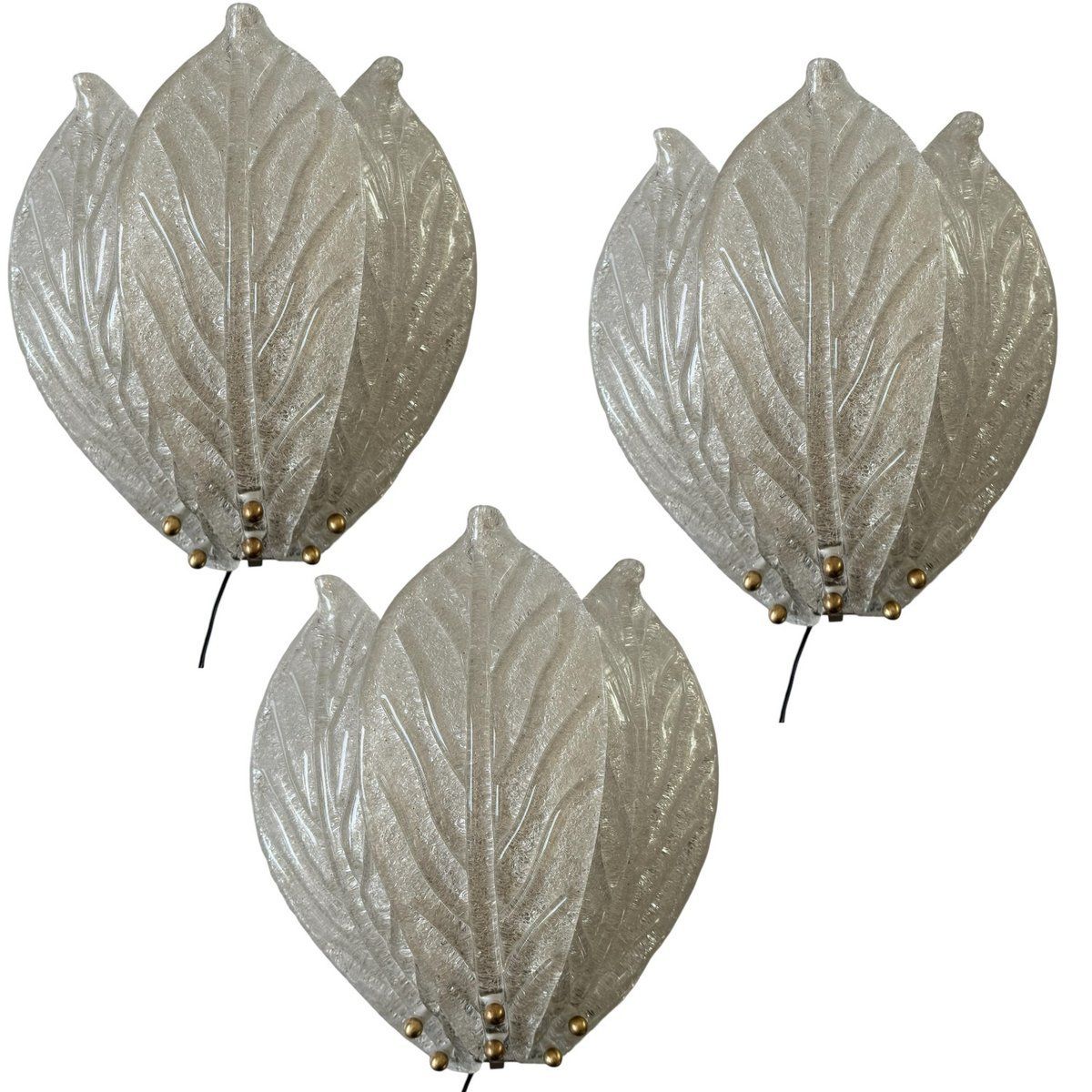 Murano Glass Sconces, 1970s, Set of 3