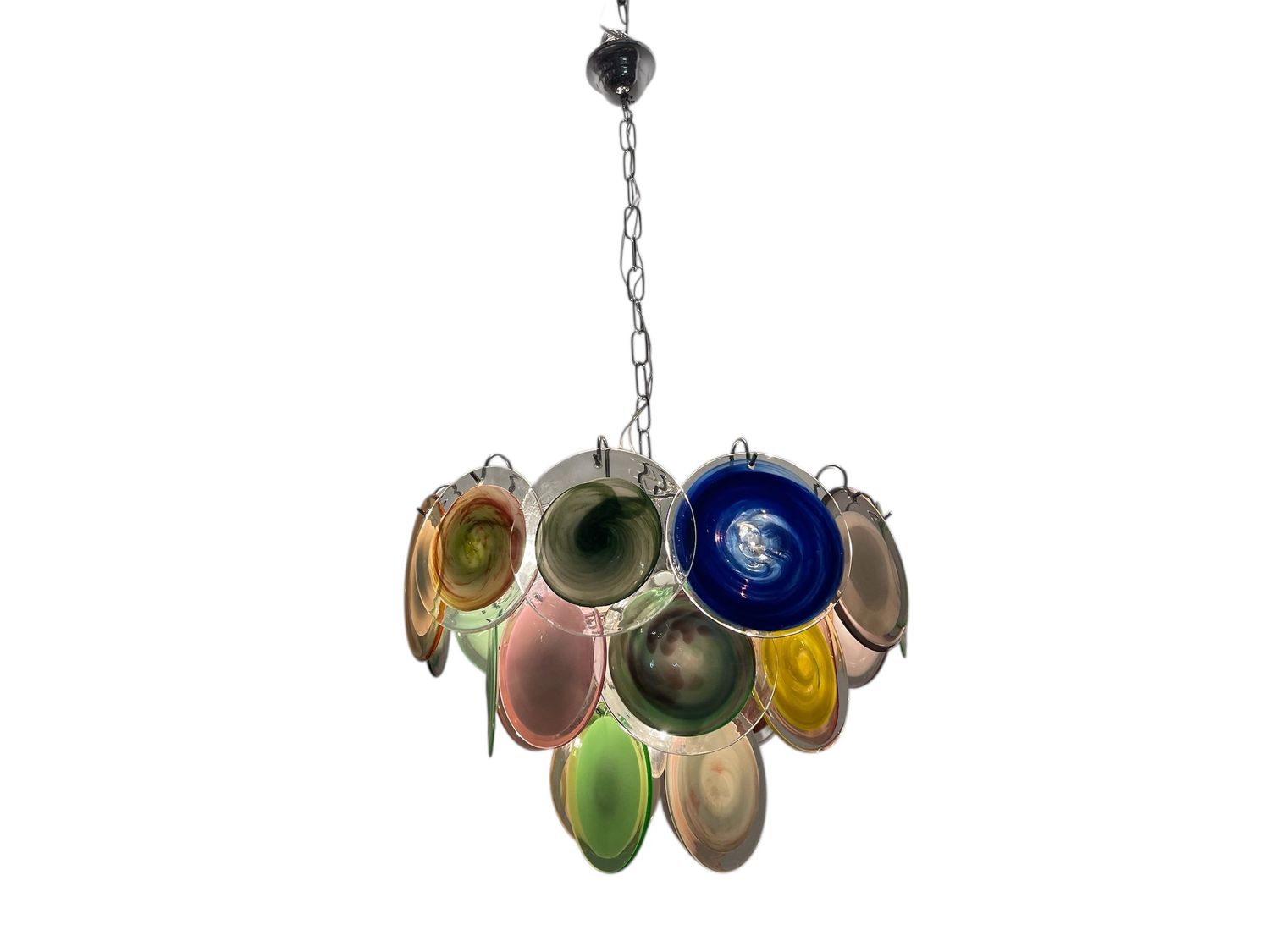 Multicolored Murano Glass Disc Chandelier, 1970s
