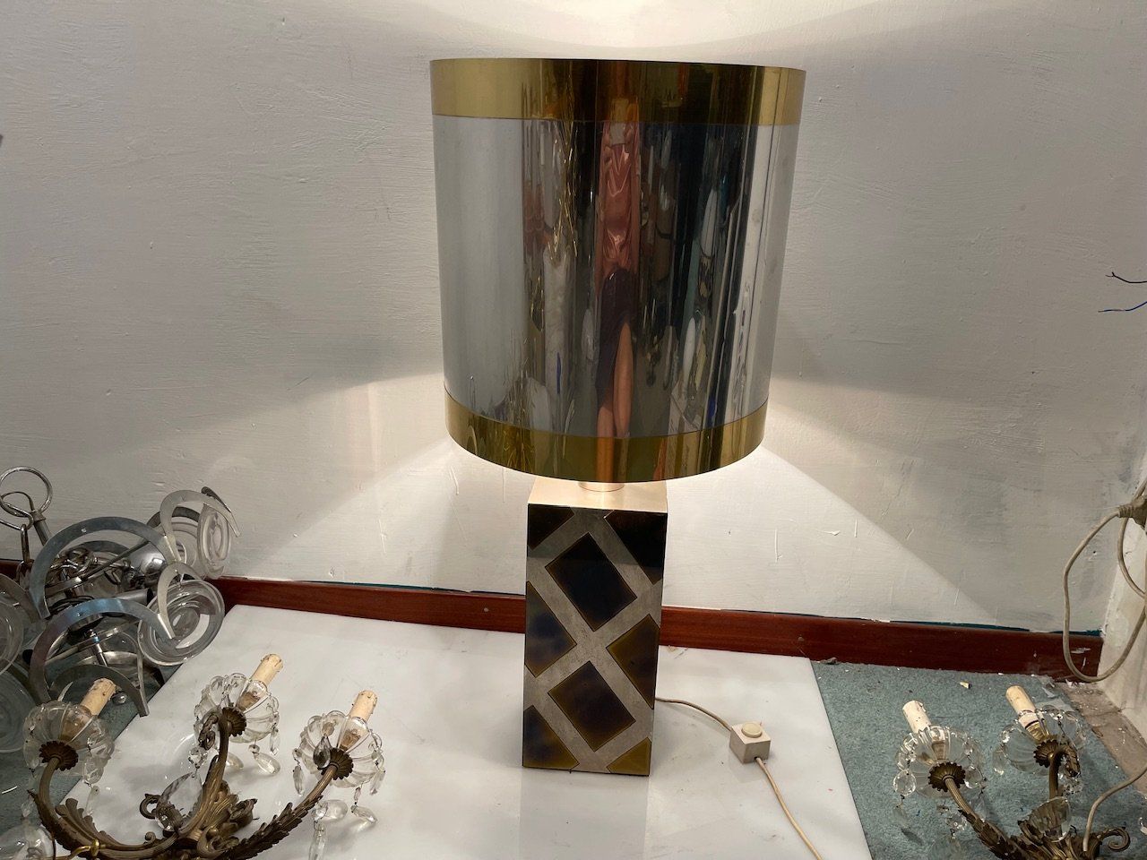 Brass and Chrome Table Lamps from Noel B. C., Italy, 1970s, Set of 2