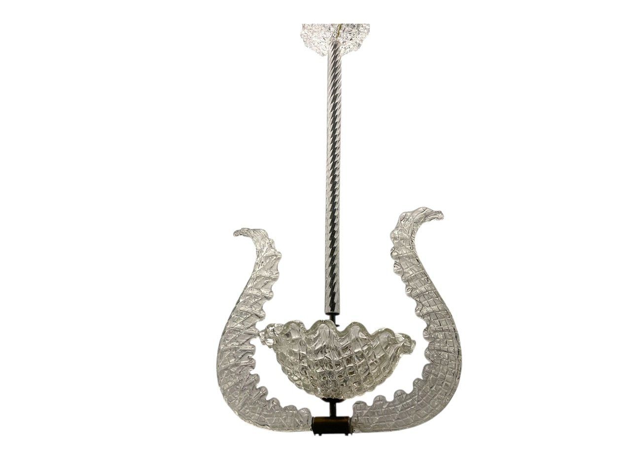 Murano Glass Pendant Light by Ercole Barovier, 1940s