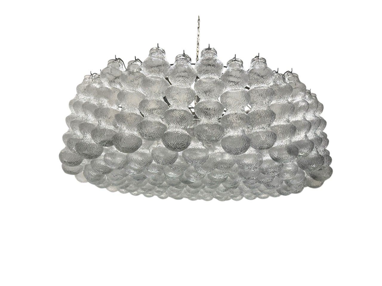 Large Murano Glass Bubble Chandelier, Italy, 1980s