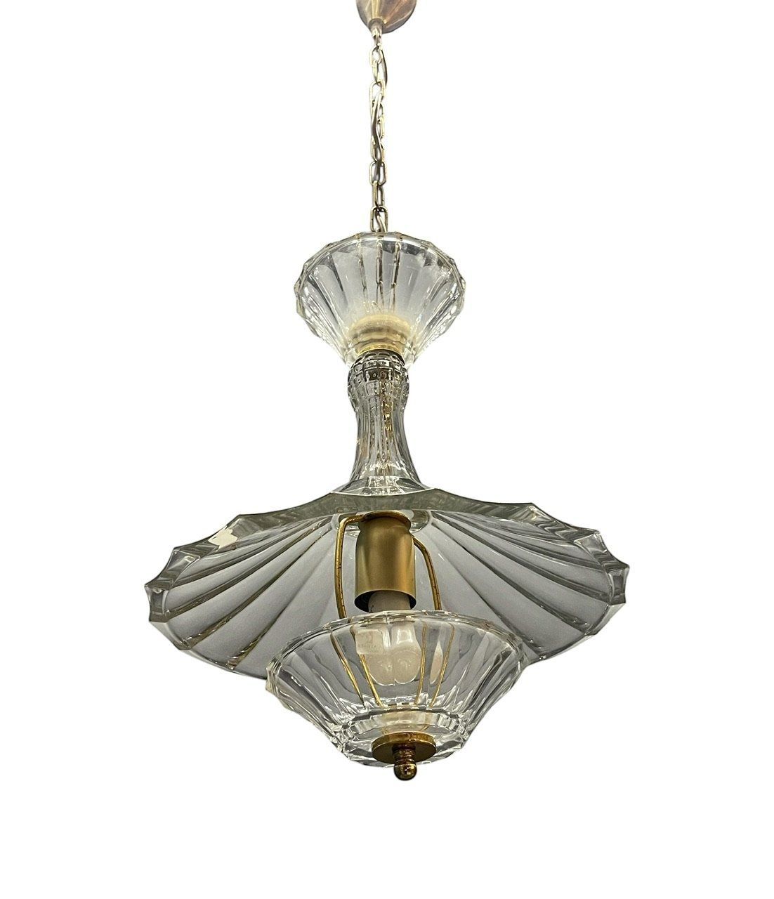 Vintage Crystal Pendant Light from Caldier, Italy, 1970s