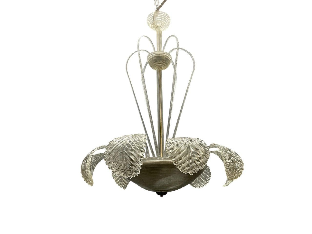 Large Murano Glass Waterfall Chandelier from Barovier, 1940s