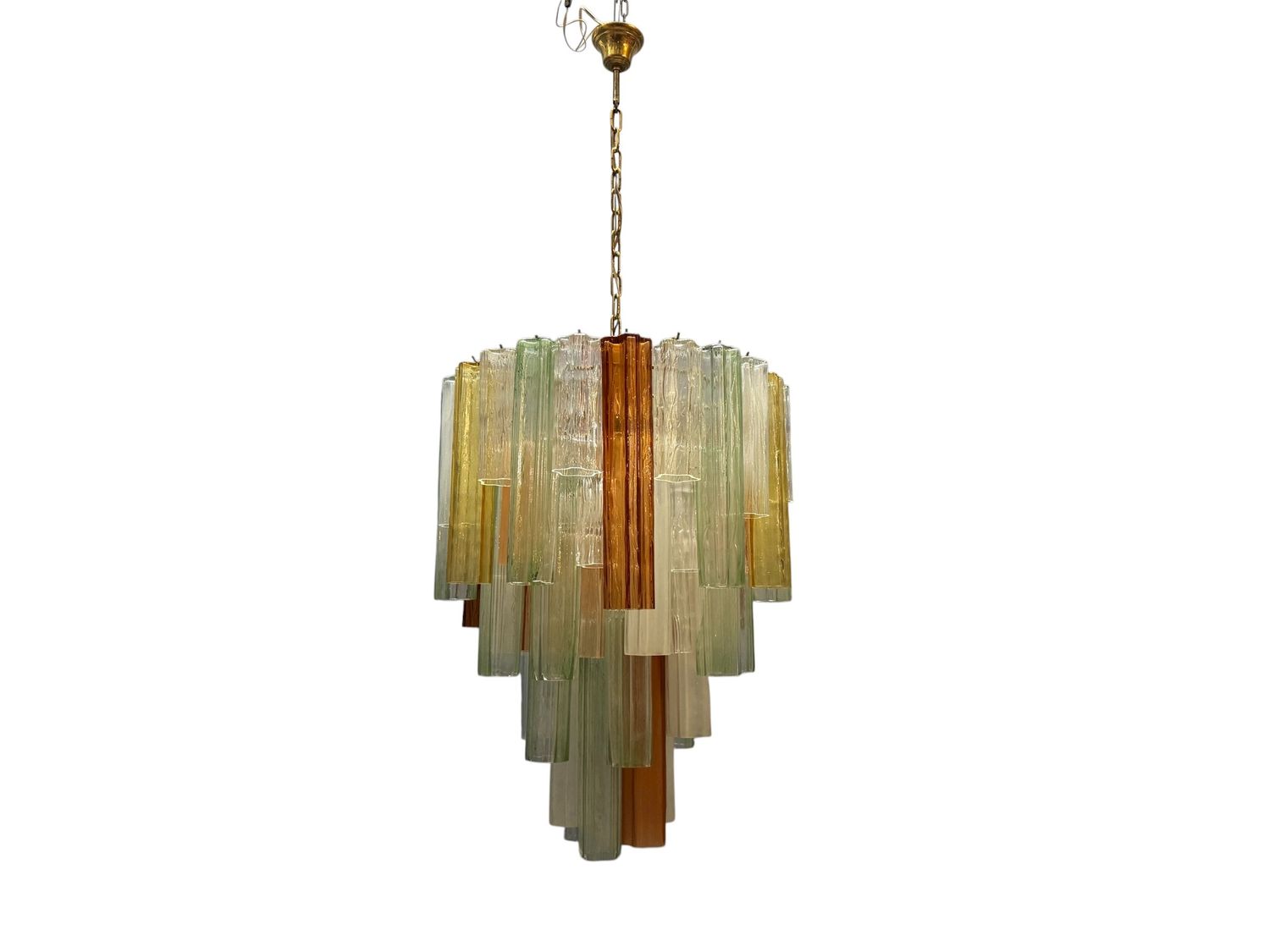 Large Murano Glass Tronchi Chandelier by Paolo Venini, Italy, 1970s