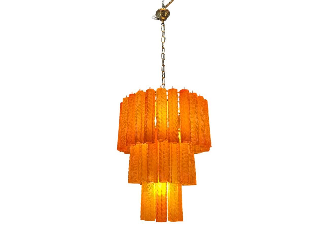 Murano Glass Tube Chandelier, 1970s