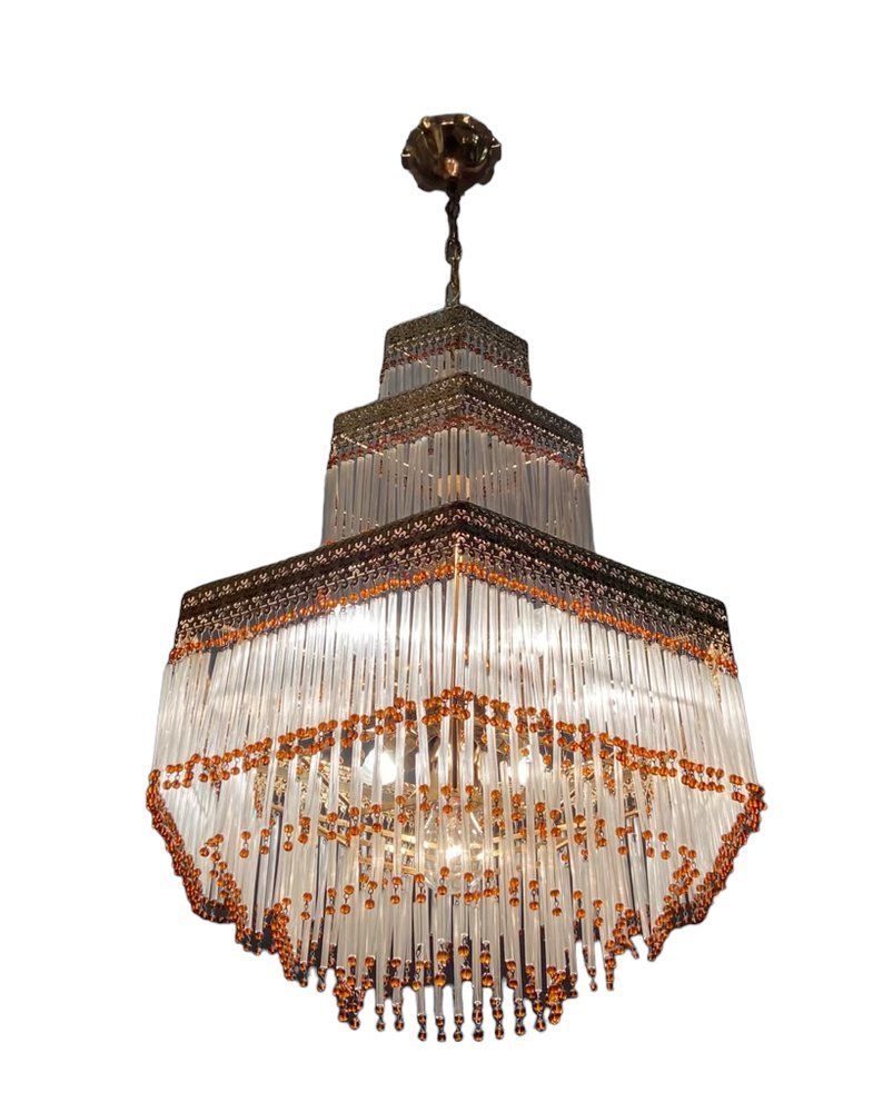 Italian Murano Glass Rod Chandelier, 1960s
